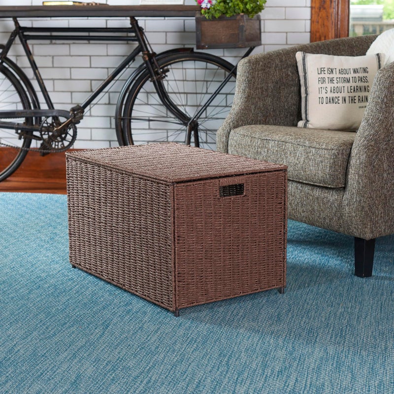 Household Essentials Large Woven Sturge Chest | Paper Rope | Coffee - Image 2